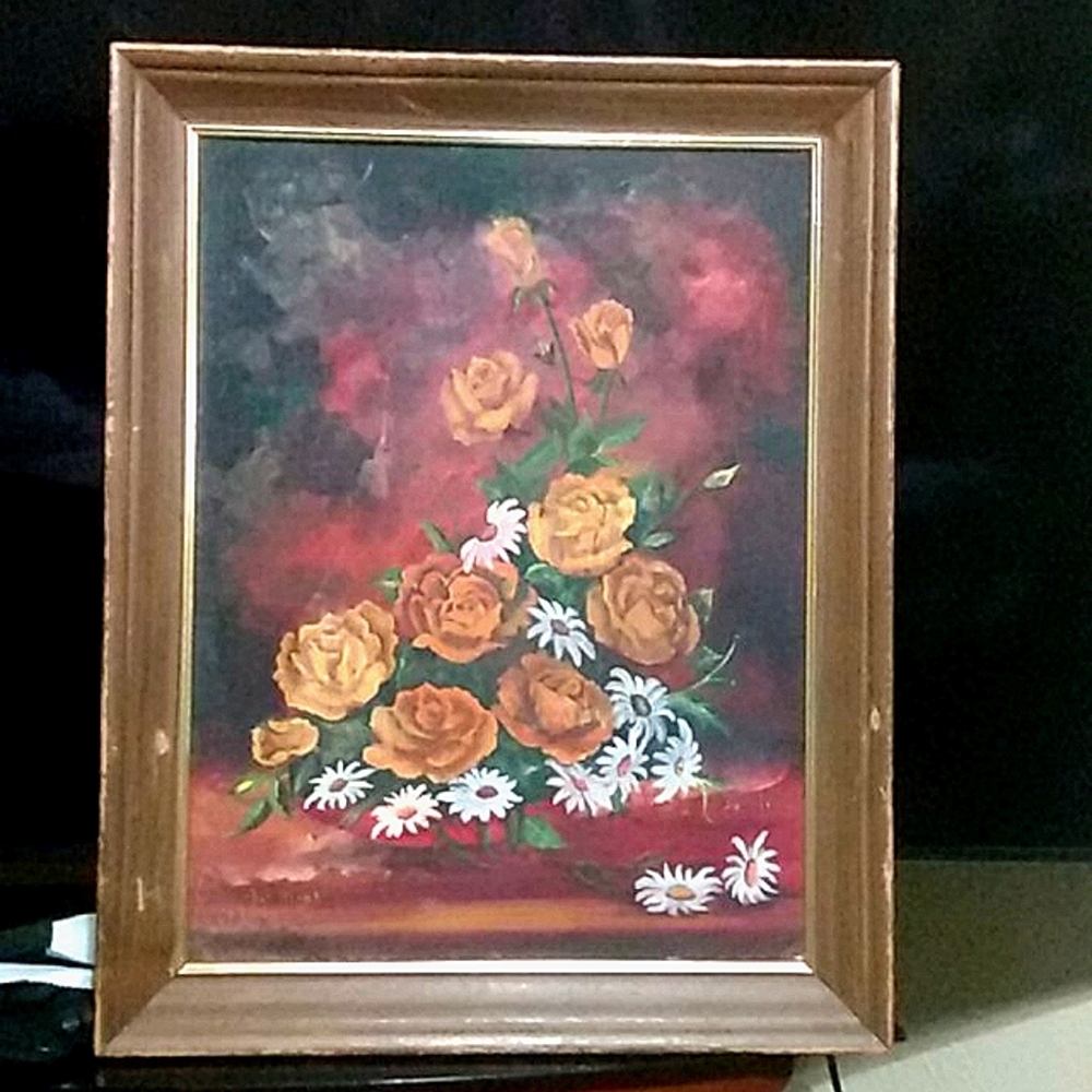 Original sighed Pat Monk vintage oil painting